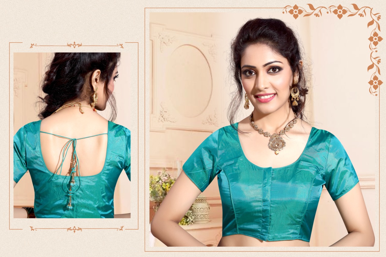 Rama Green Paper Silk Padded Blouse - Rsm Silks Online