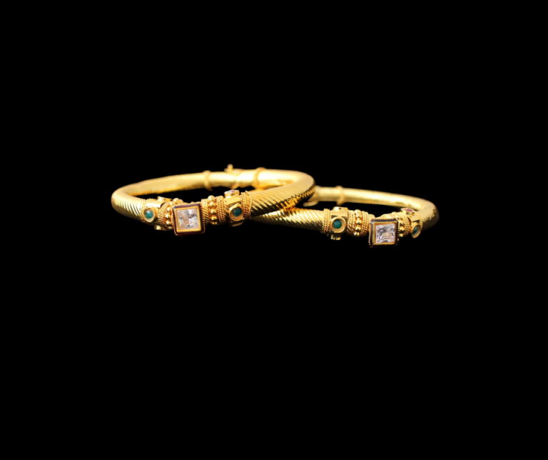 Golden Statement Bangle Pair Rsm Silks Online