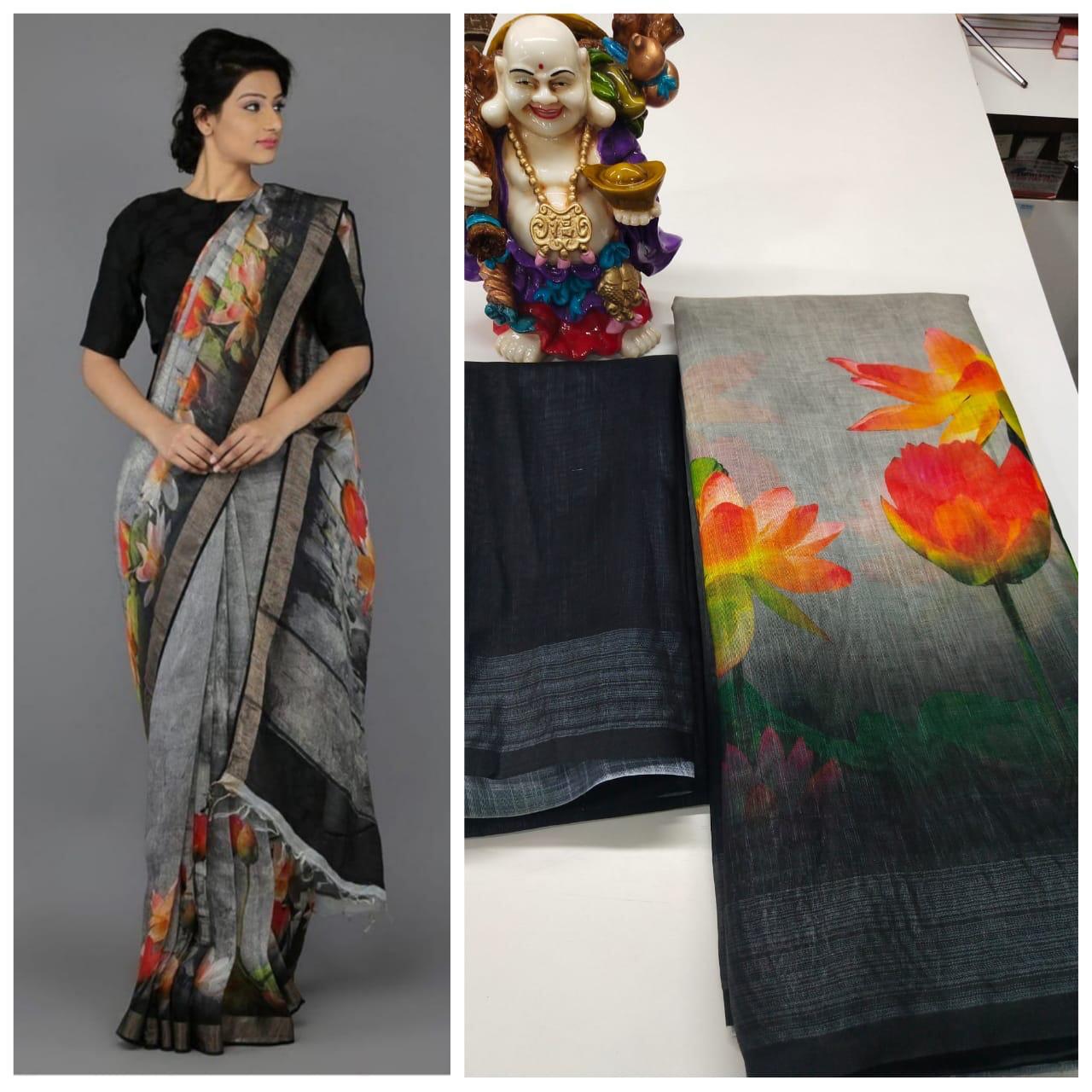 linen party wear sarees online