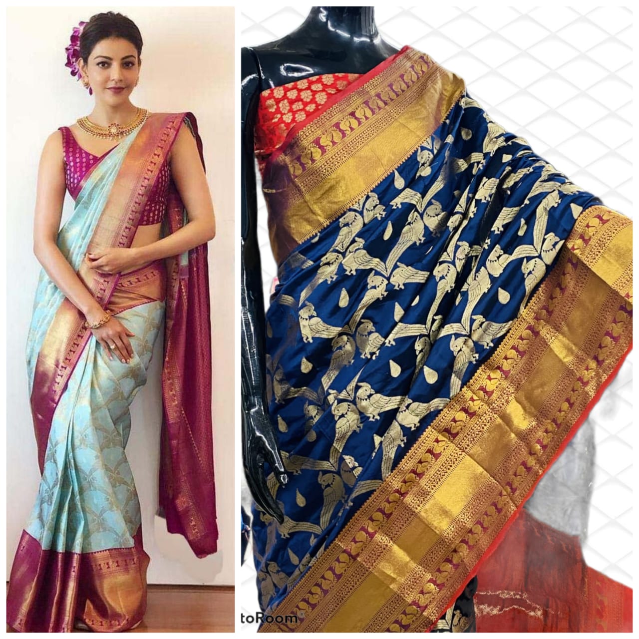 Exclusive Designer Party Wear Saree in Blue - Rsm Silks Online