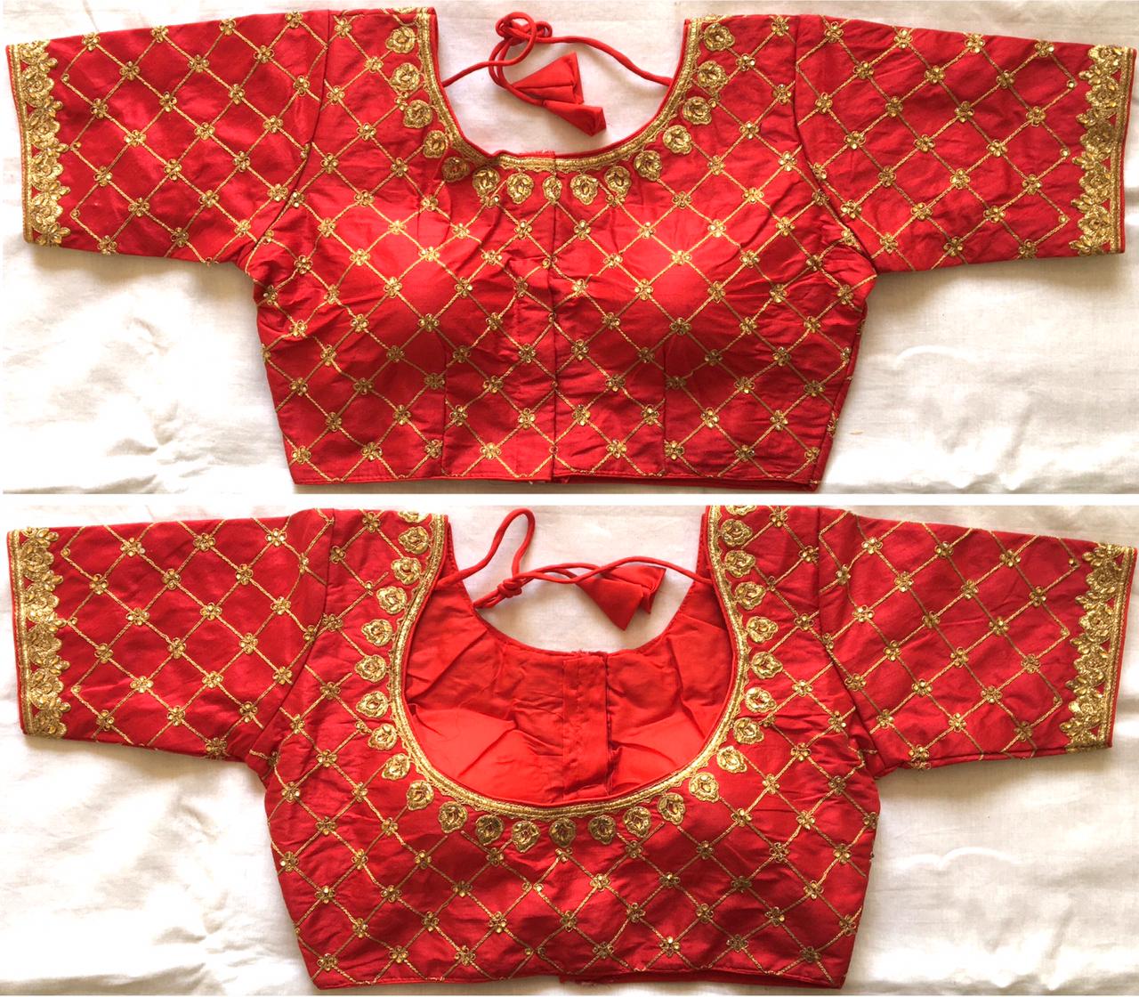 Readymade Blouse in Red - Rsm Silks Online