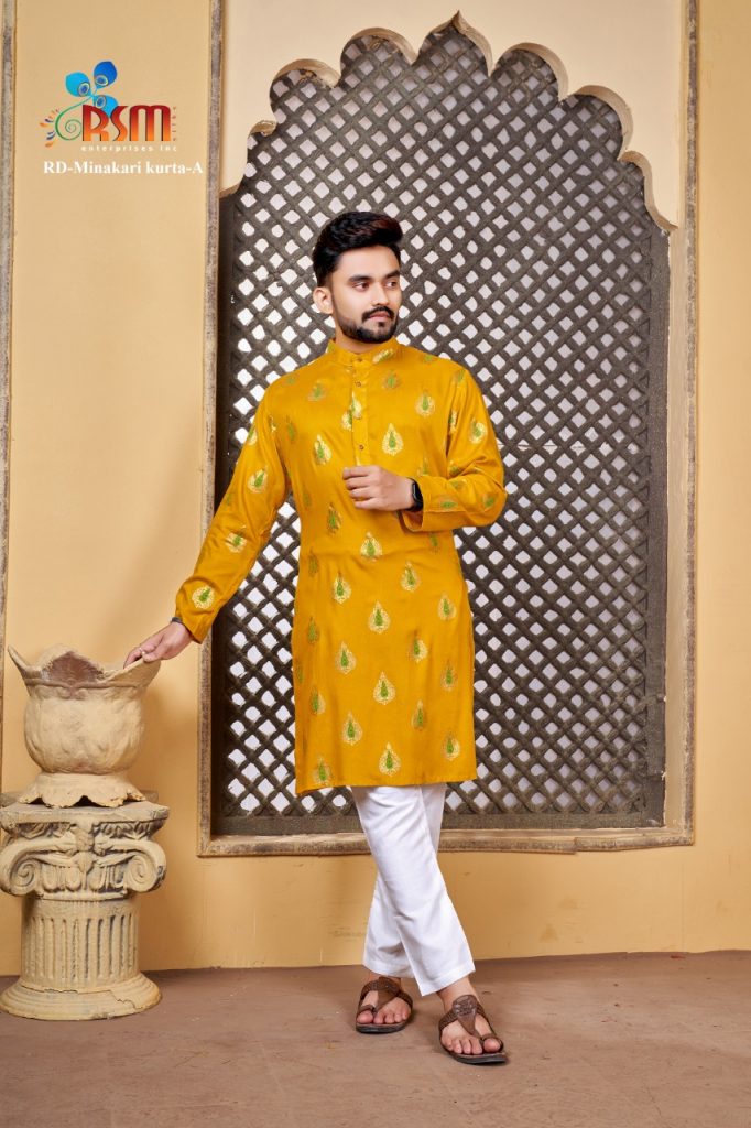 Kurta Top in Mustard Rsm Silks Online