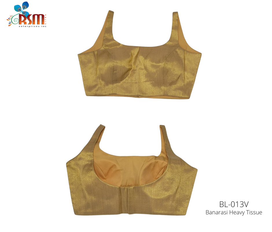Buy Readymade blouse with inbuilt bra cups and designer front back