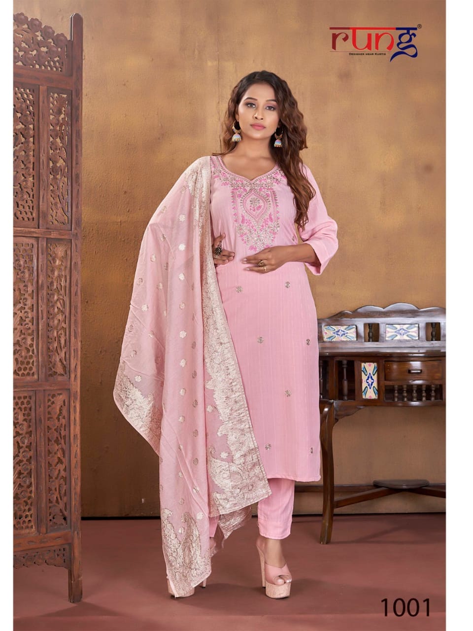 Mauve-Wine Ayesha Long Choodidaar Salwar Kameez Suit with Zari-Embroidery  and Peach Banarasi Dupatta | Exotic India Art