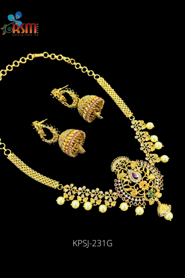 Antique Gold Necklace Choker Set
