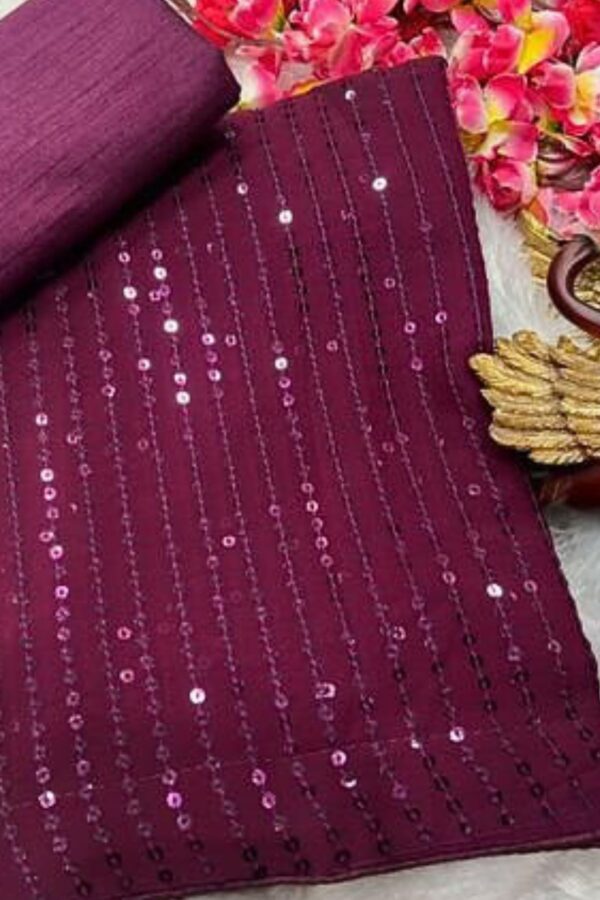 Embroidered Sequined Party Wear Saree