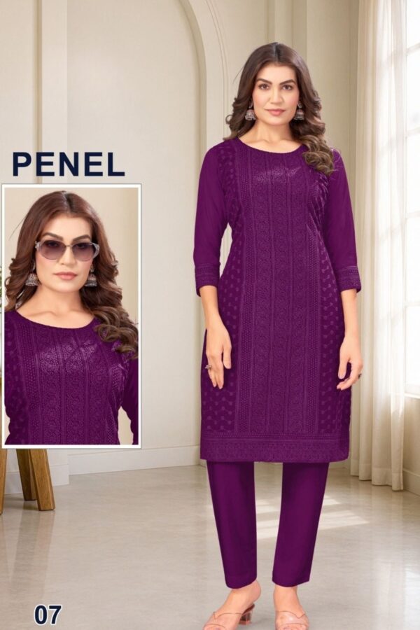 Embroidered Straight Kurti Top